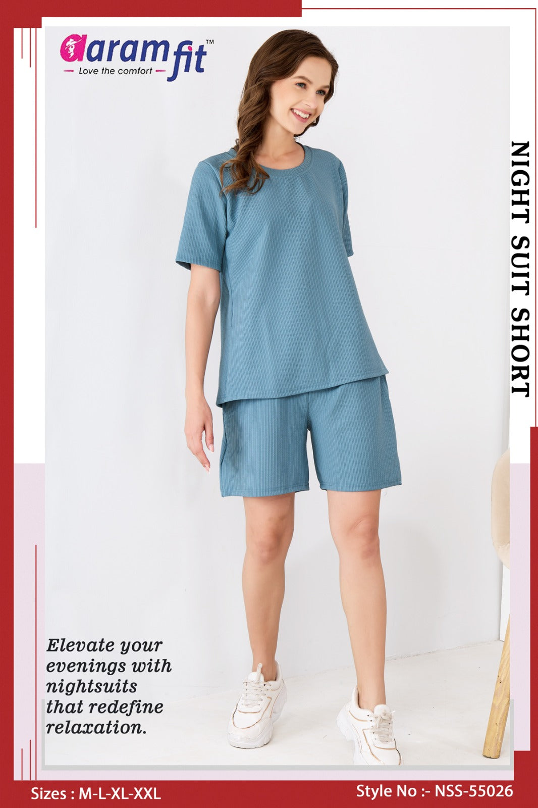 AaramFit Designer Night Suit Short-NSS 55026