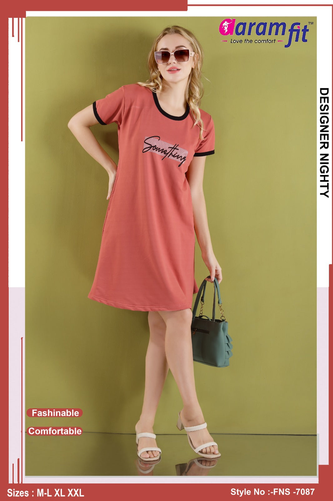 AaramFit Designer Nighty Short FNS-7087