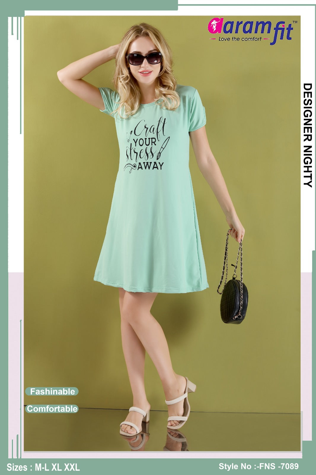 AaramFit Designer Nighty Short FNS-7089