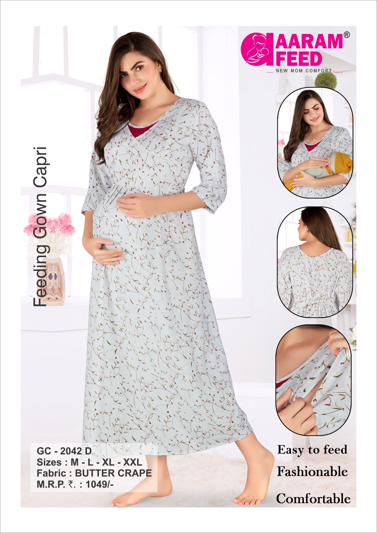 AaramFeed Feeding Gown Capri-GC-2042