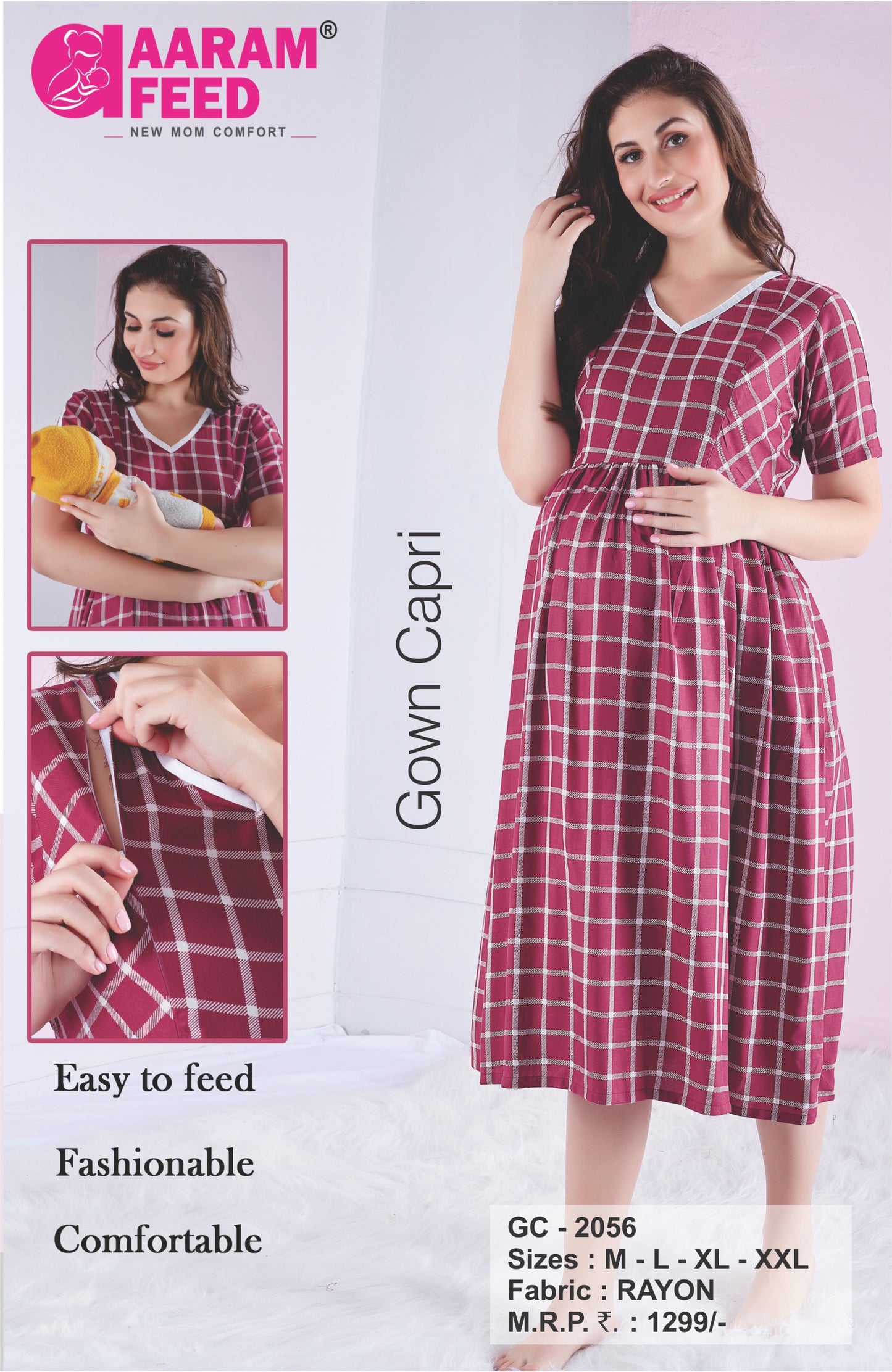 AaramFeed Feeding Gown Capri-GC-2056