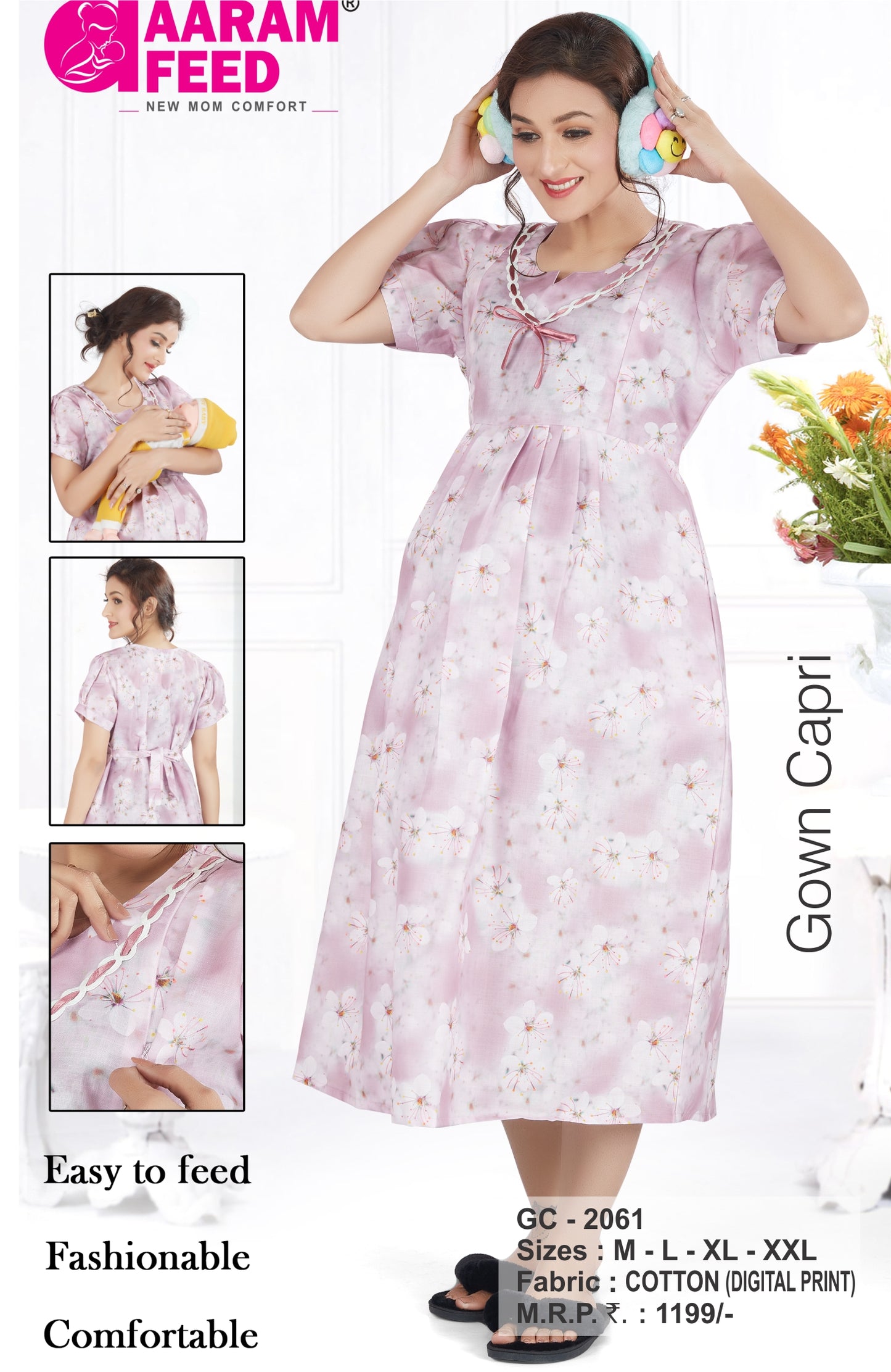 AaramFeed Feeding Gown Capri-GC-2061