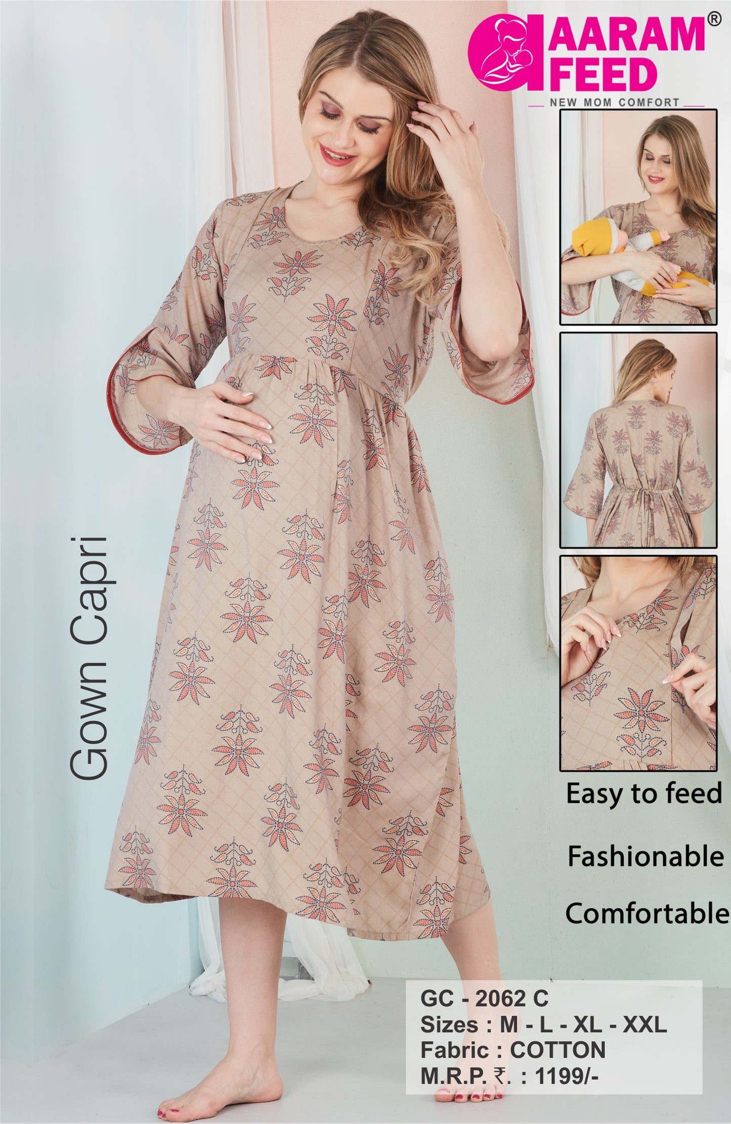 AaramFeed Feeding Gown Capri-GC-2062