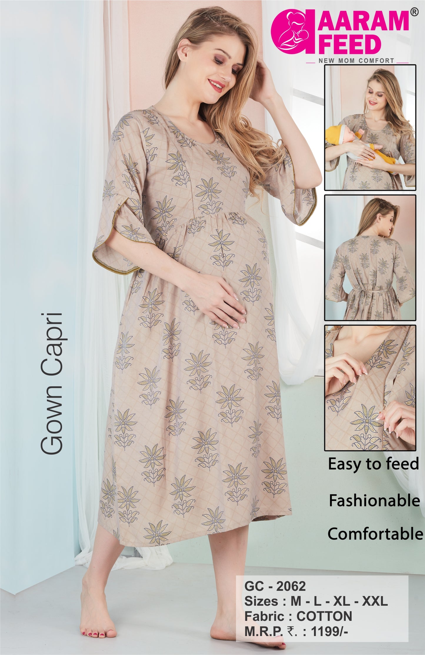 AaramFeed Feeding Gown Capri-GC-2062