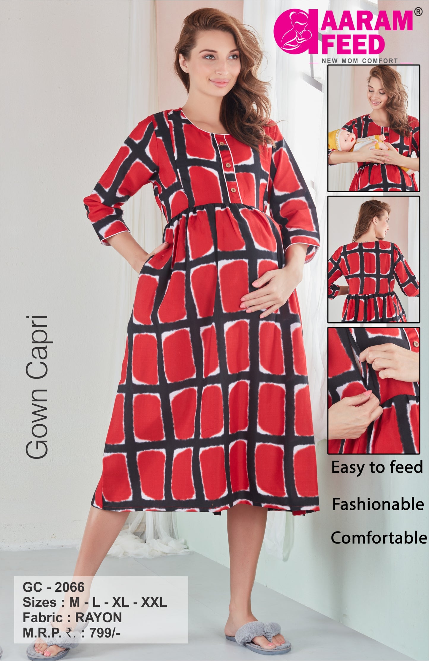 AaramFeed Feeding Gown Capri-GC-2066