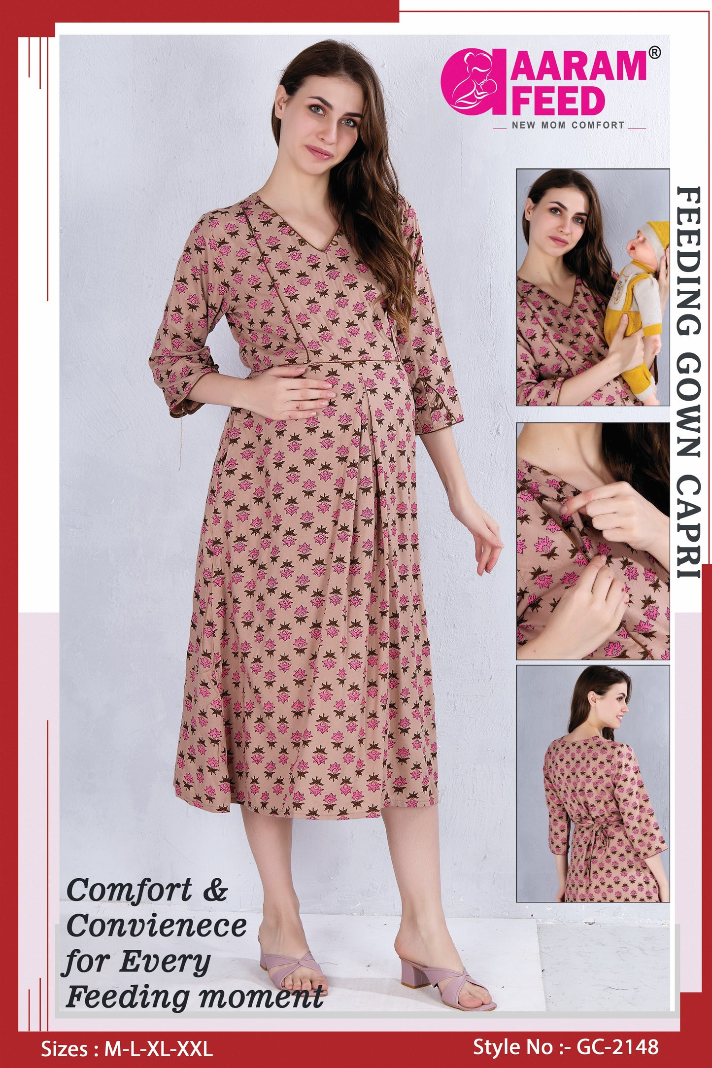 AaramFeed Feeding Gown Capri-GC-2148