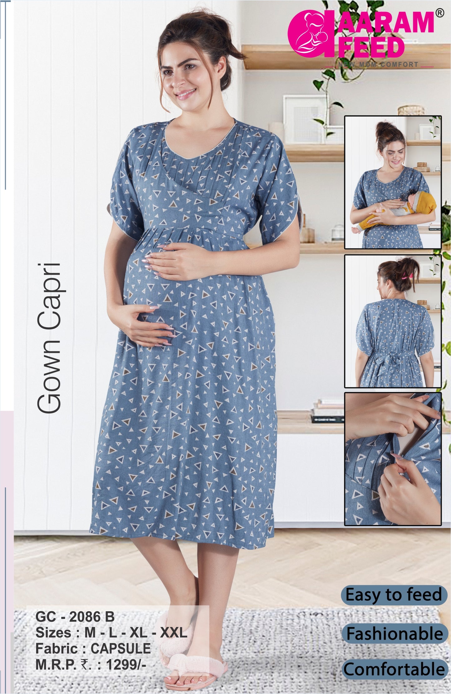 AaramFeed Feeding Gown Capri-GC-2086
