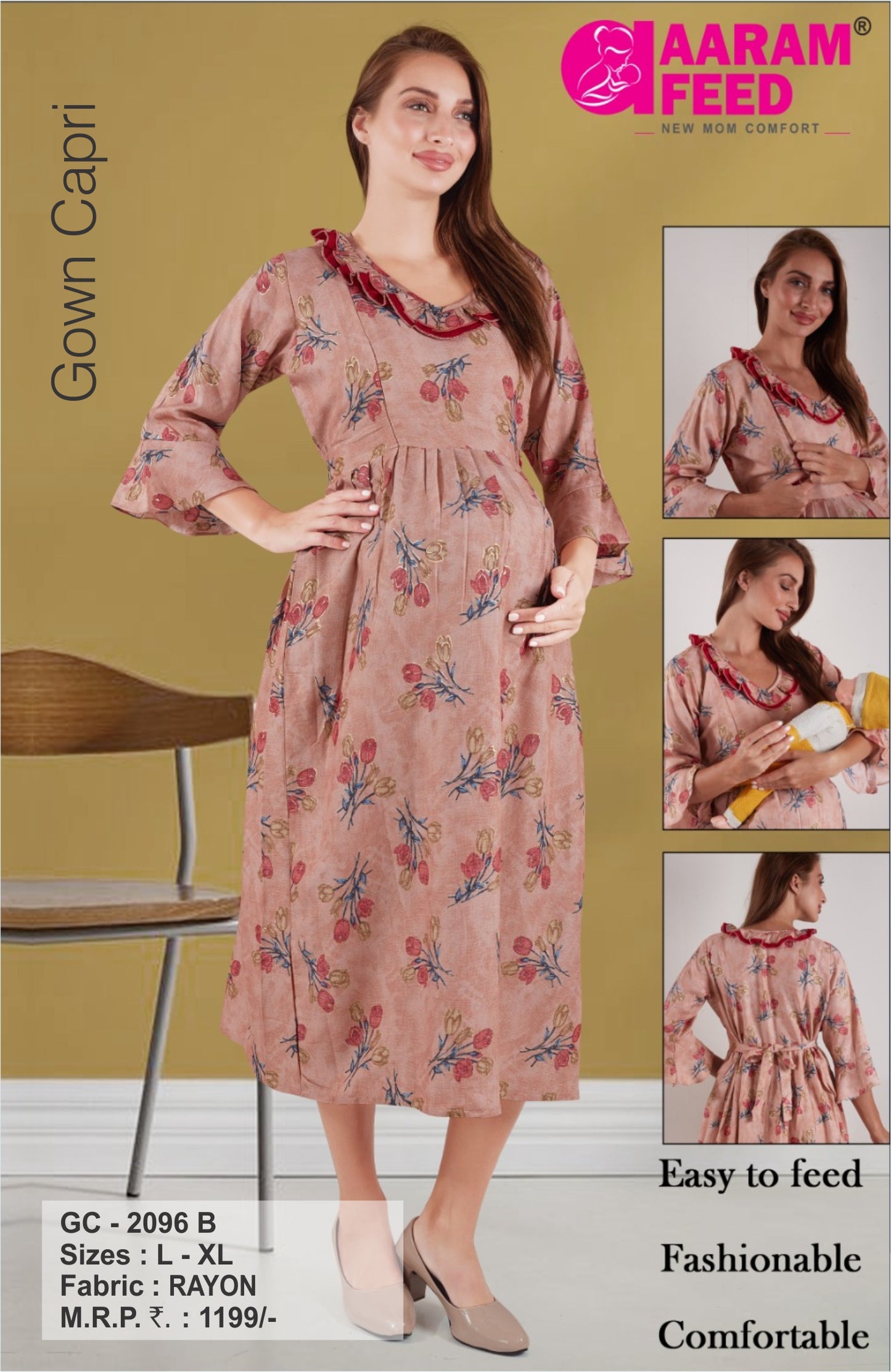 AaramFeed Feeding Gown Capri-GC-2096