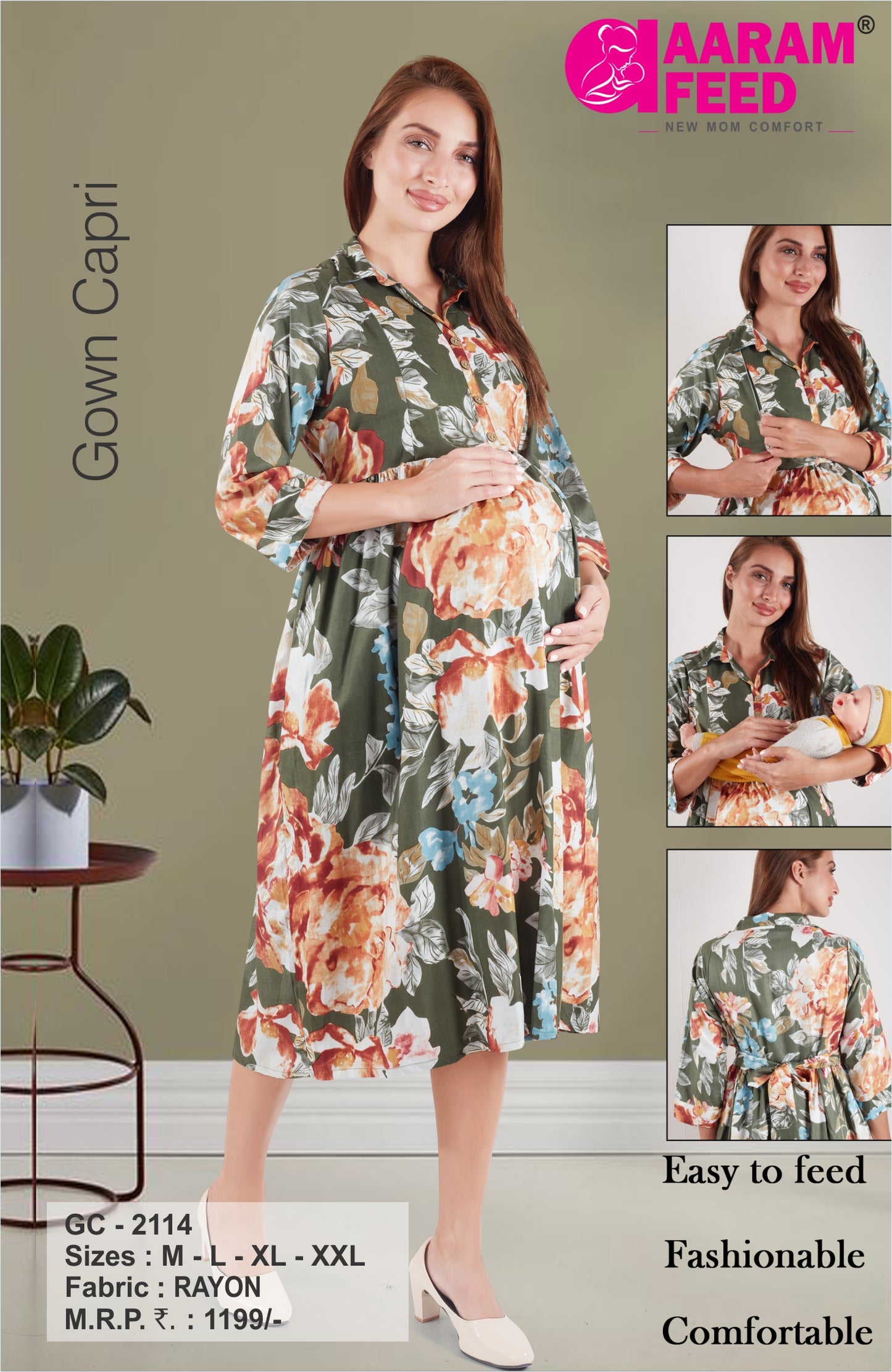 AaramFeed Feeding Gown Capri-GC-2114