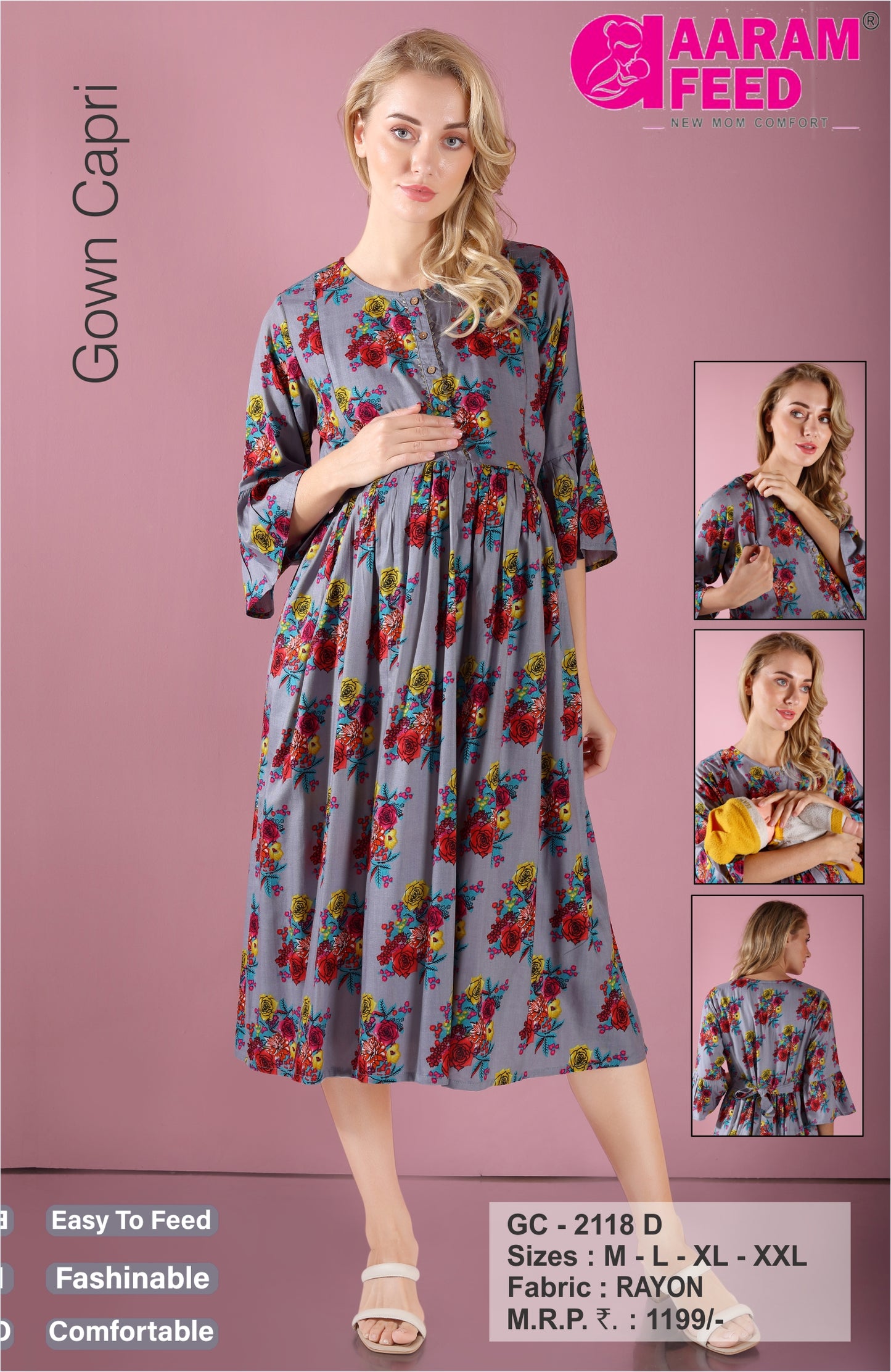 AaramFeed Feeding Gown Capri-GC-2118