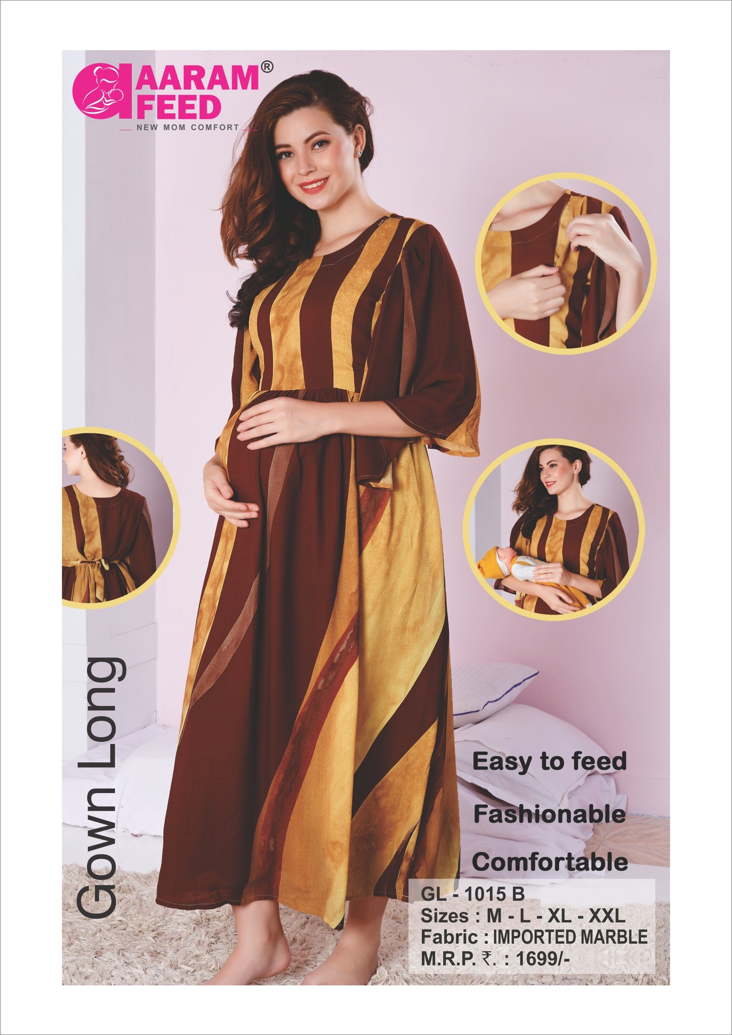 AaramFeed Feeding Gown Long GL-1015