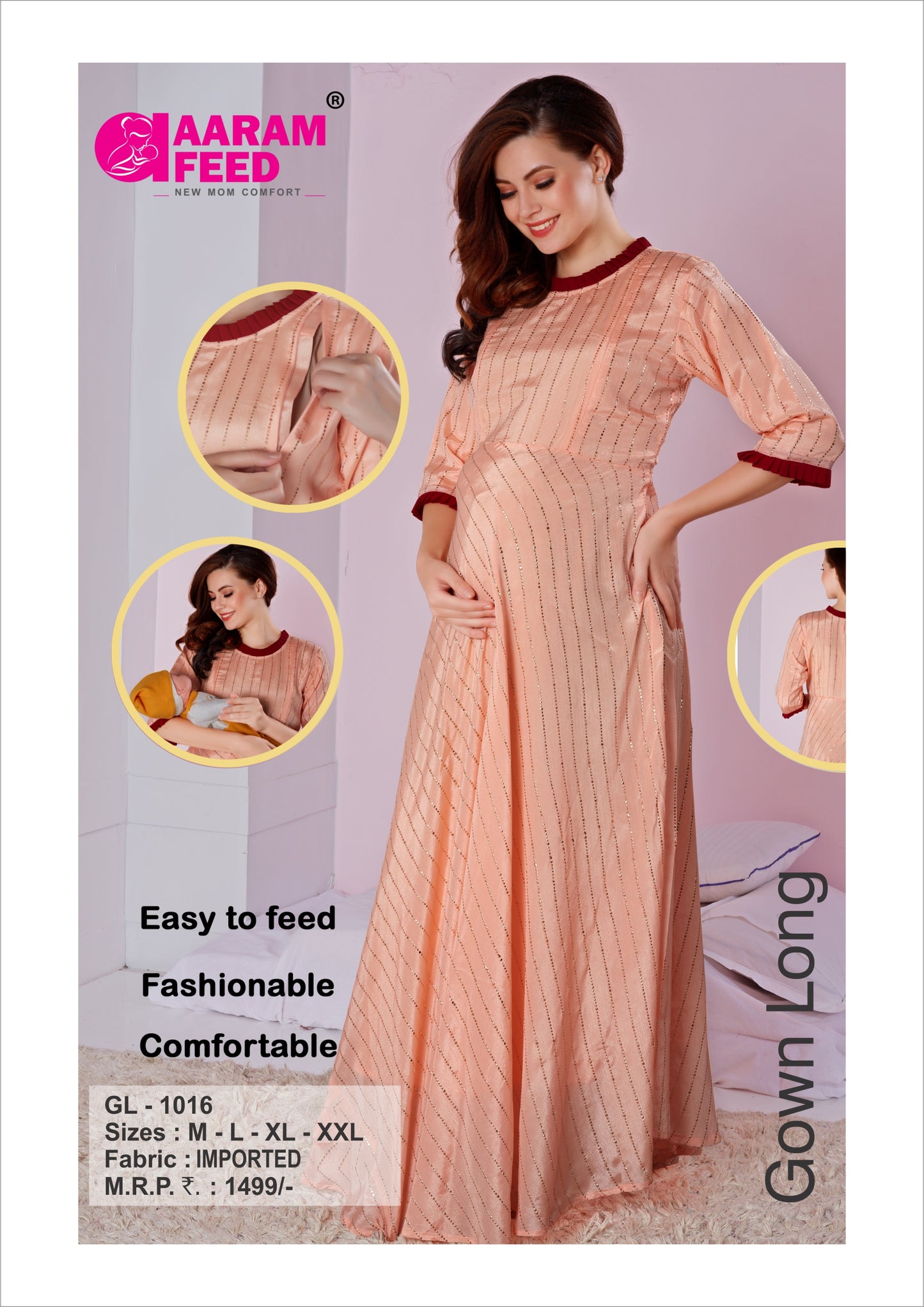 AaramFeed Feeding Gown Long GL-1016
