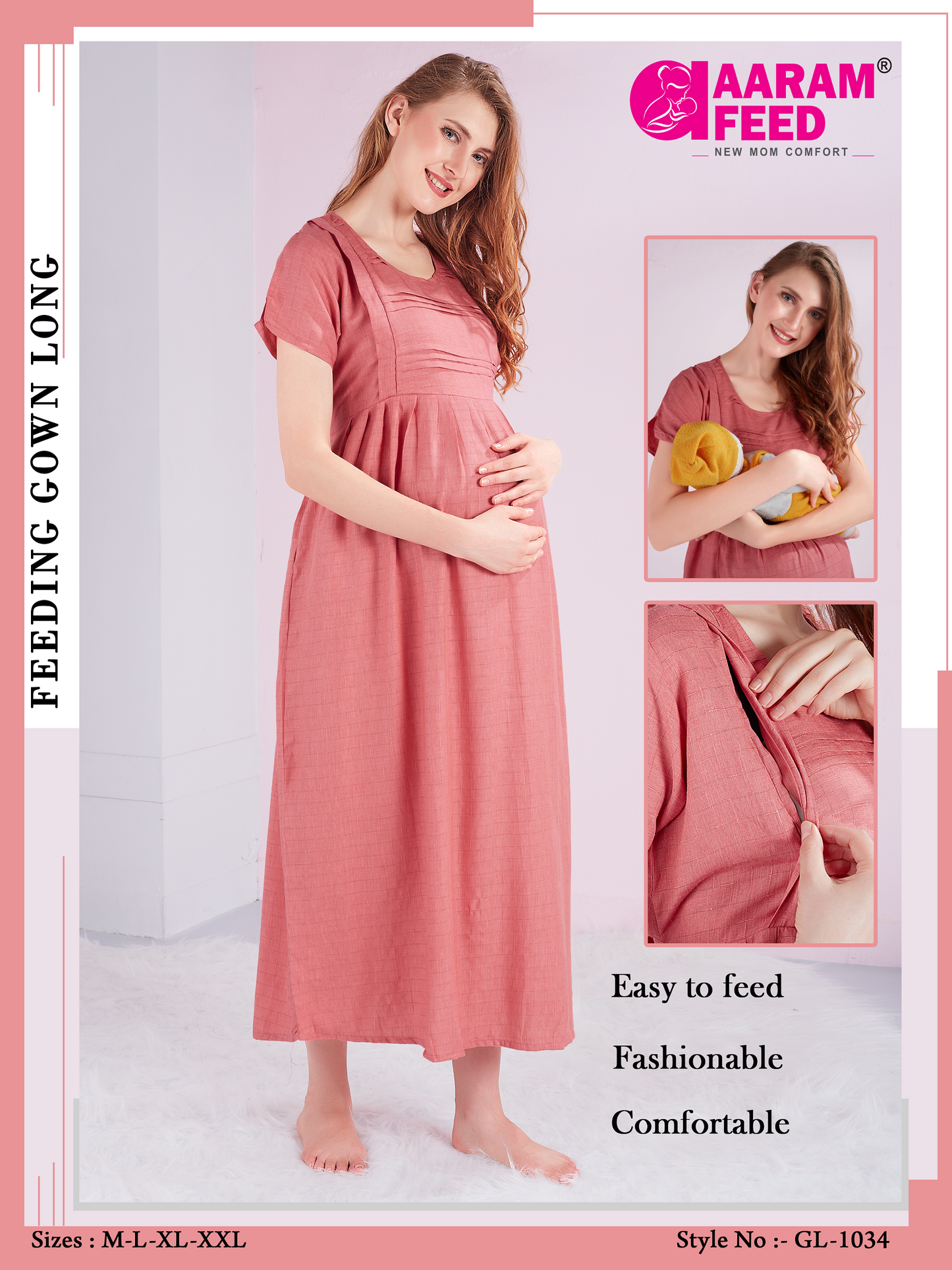 AaramFeed Feeding Gown Long GL-1034
