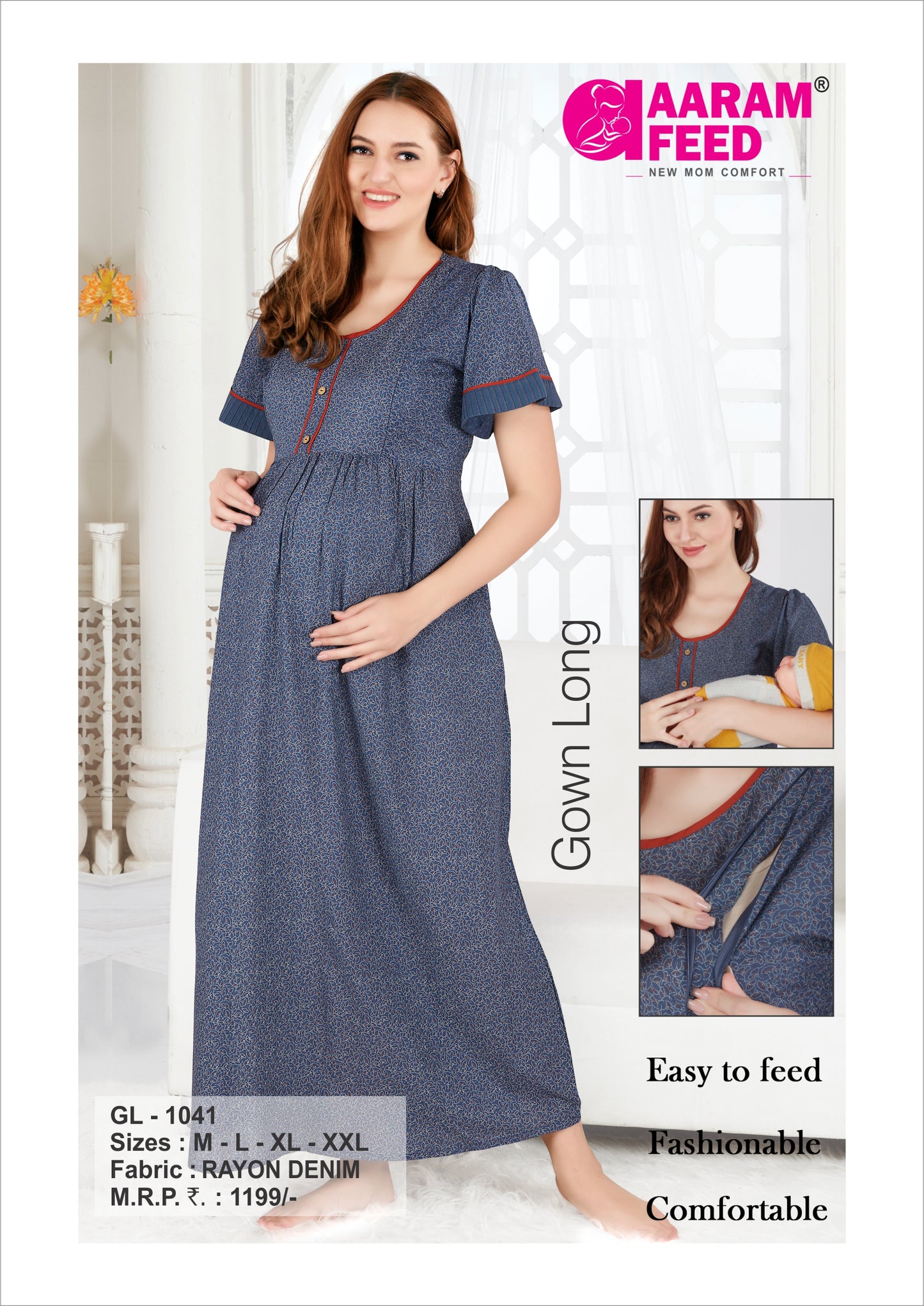 AaramFeed Feeding Gown Long GL-1041