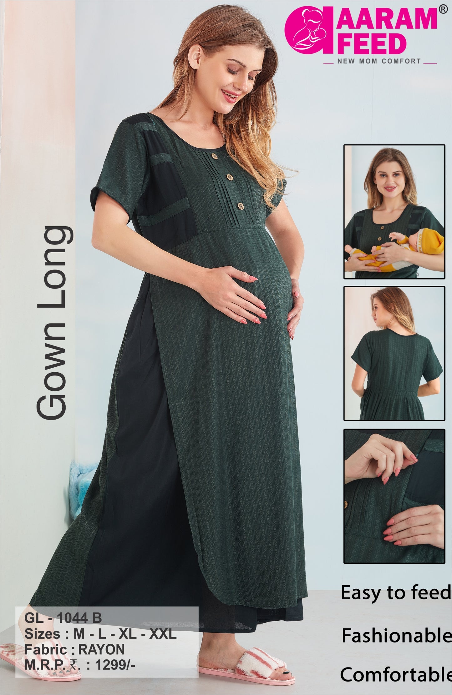 AaramFeed Feeding Gown Long GL-1044