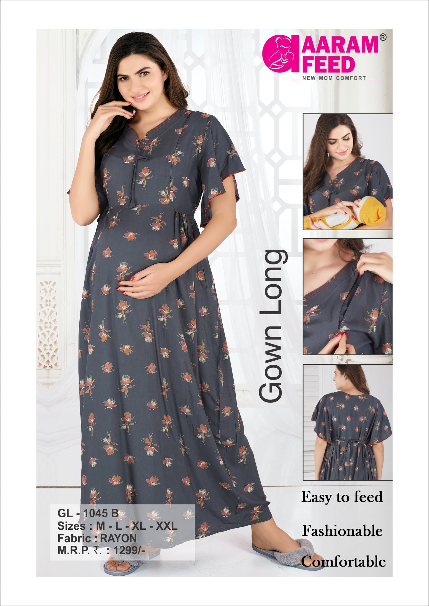 AaramFeed Feeding Gown Long GL-1045