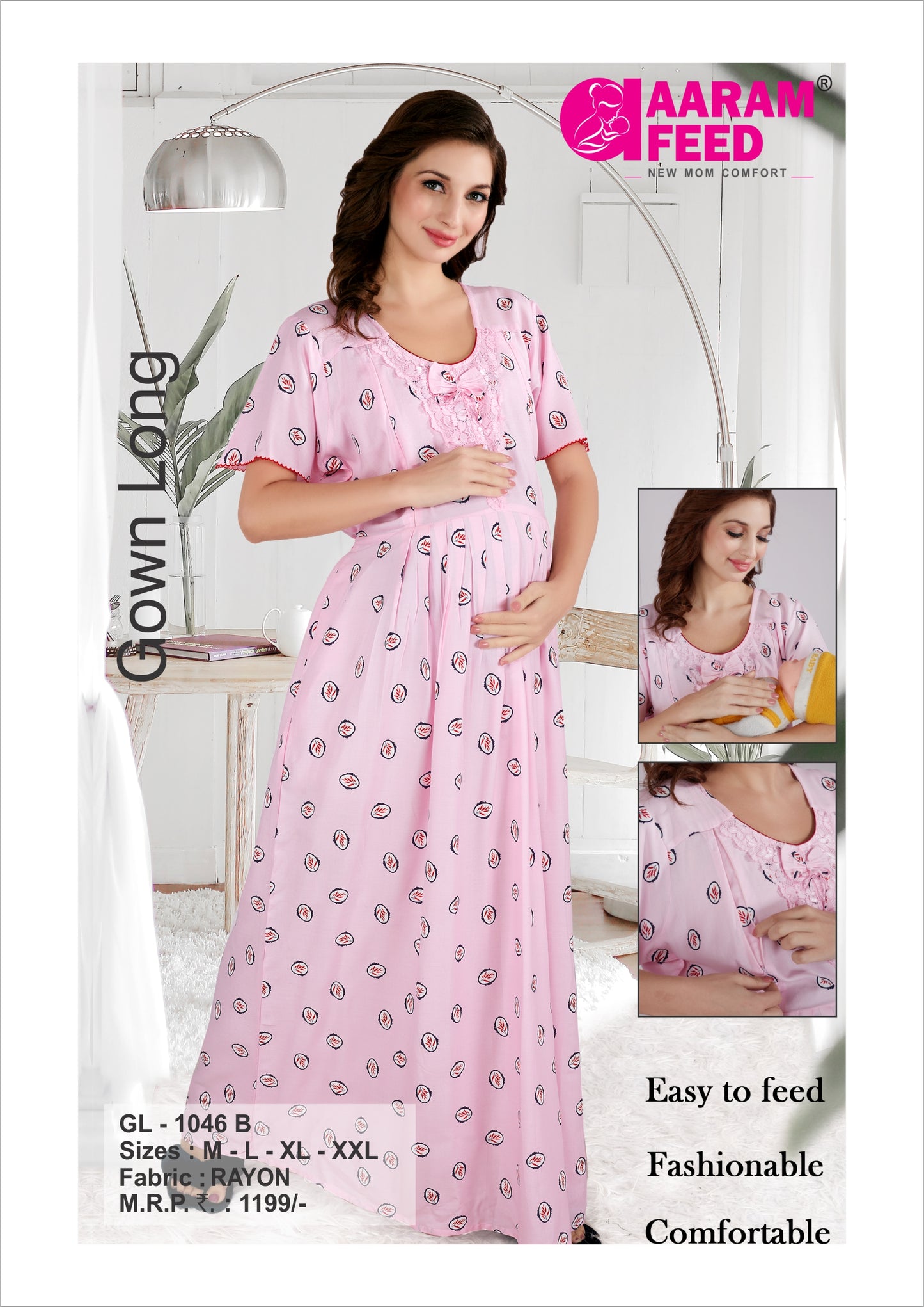 AaramFeed Feeding Gown Long GL-1046