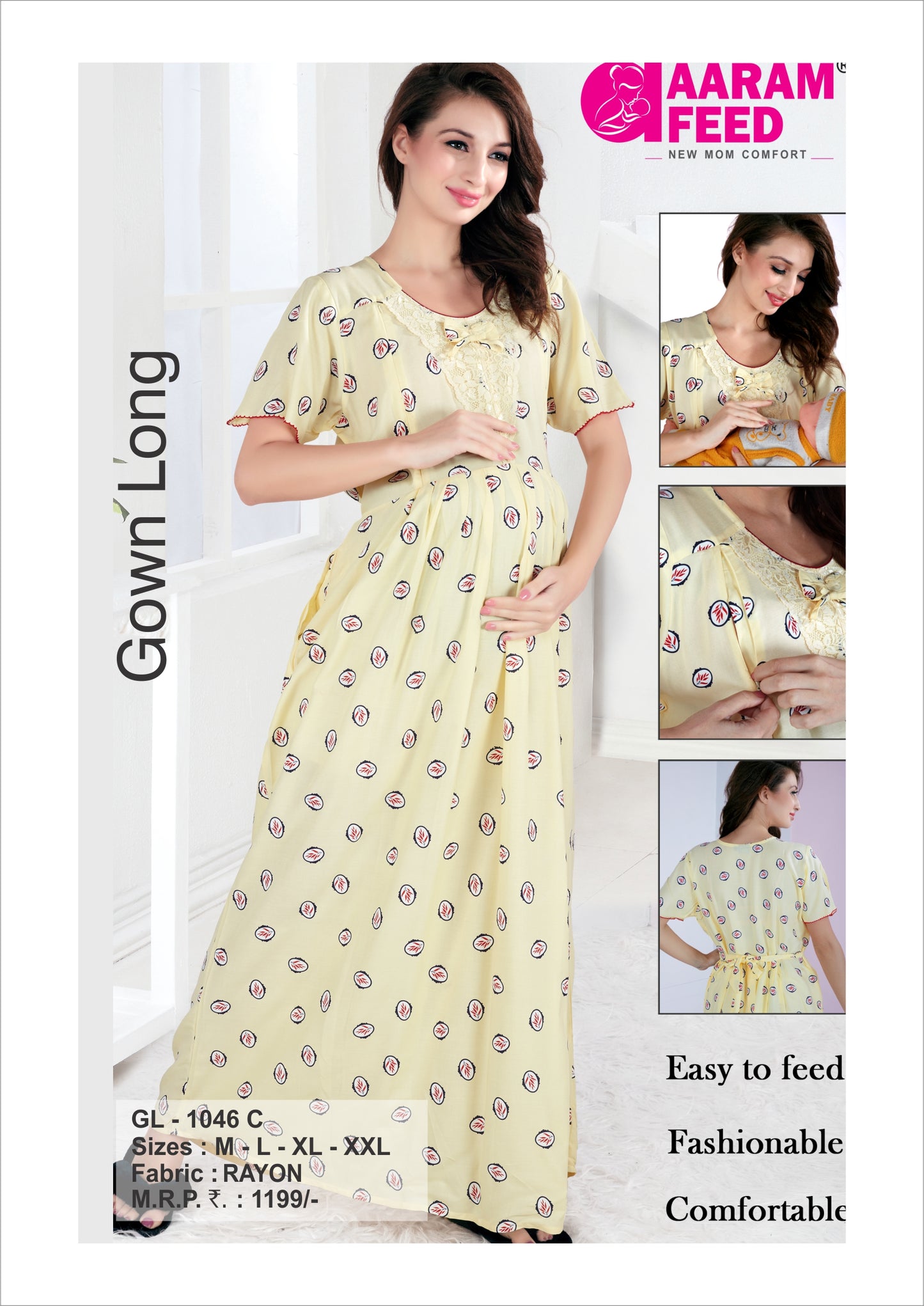 AaramFeed Feeding Gown Long GL-1046