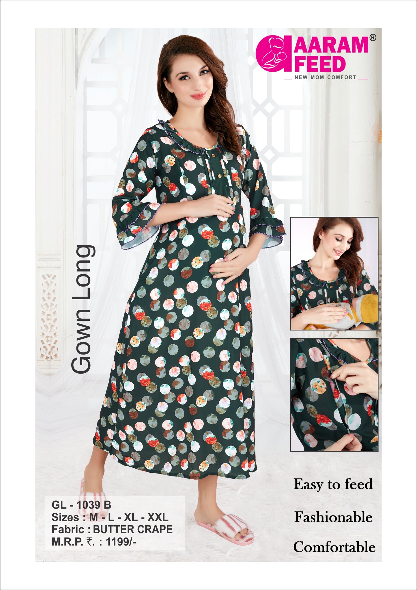 AaramFeed Feeding Gown Long GL-1039