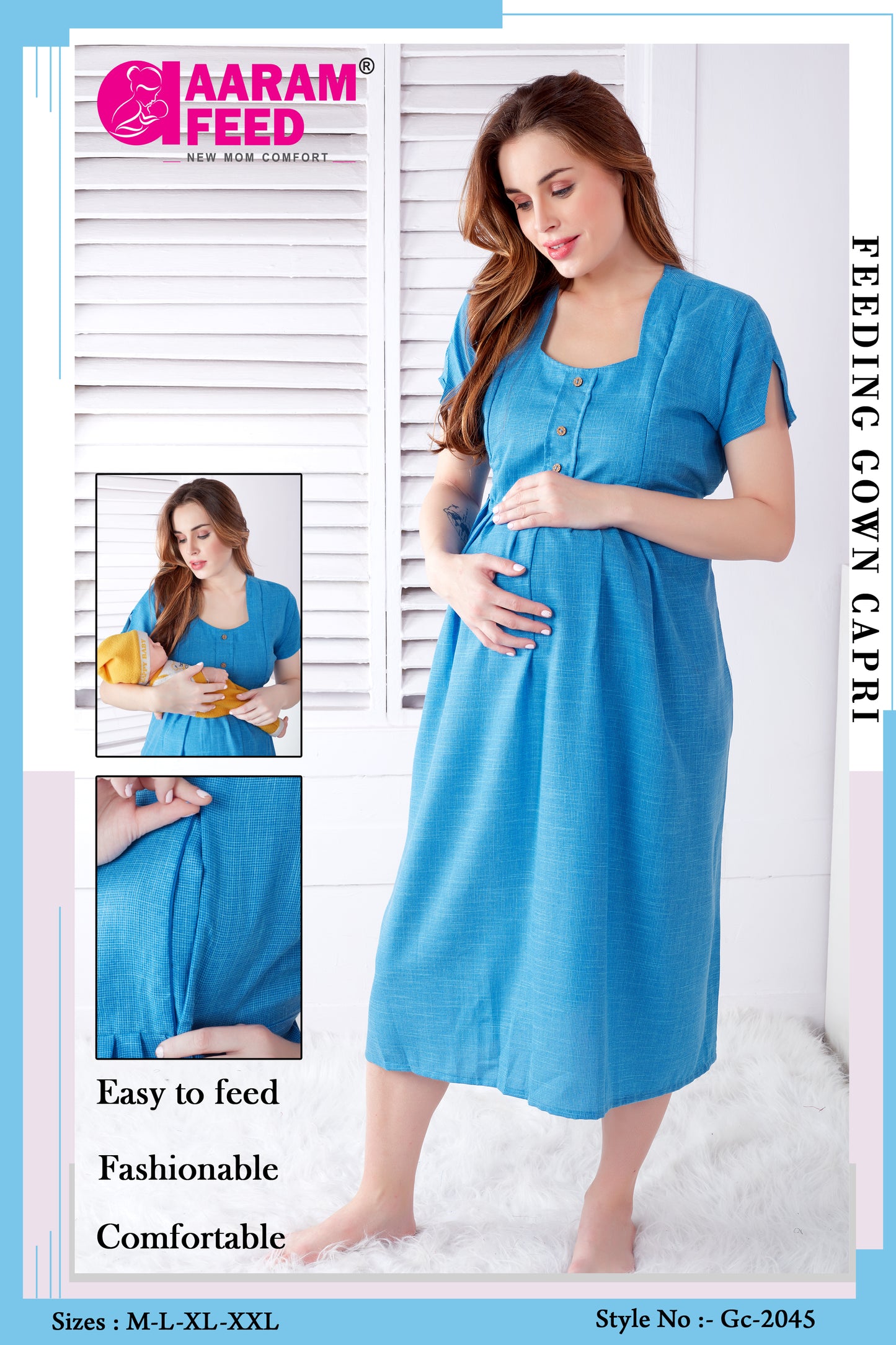 AaramFeed Feeding Gown Capri-GC-2045