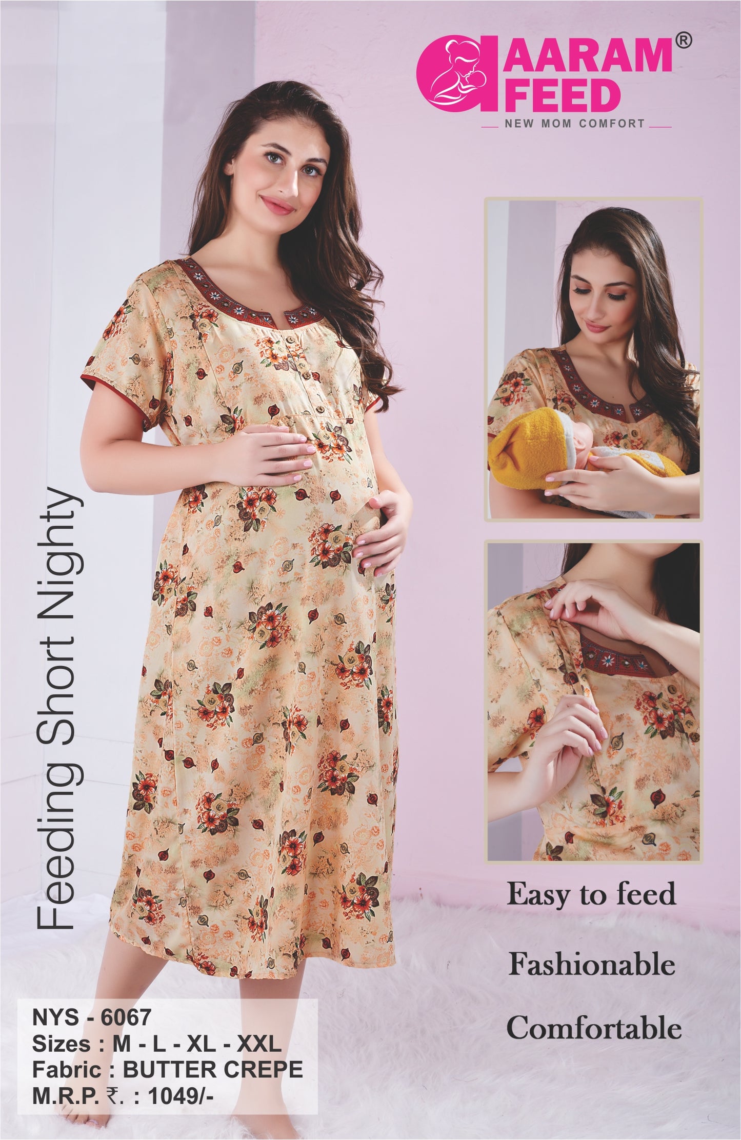 AaramFeed Short Nighty - NYS - 6067