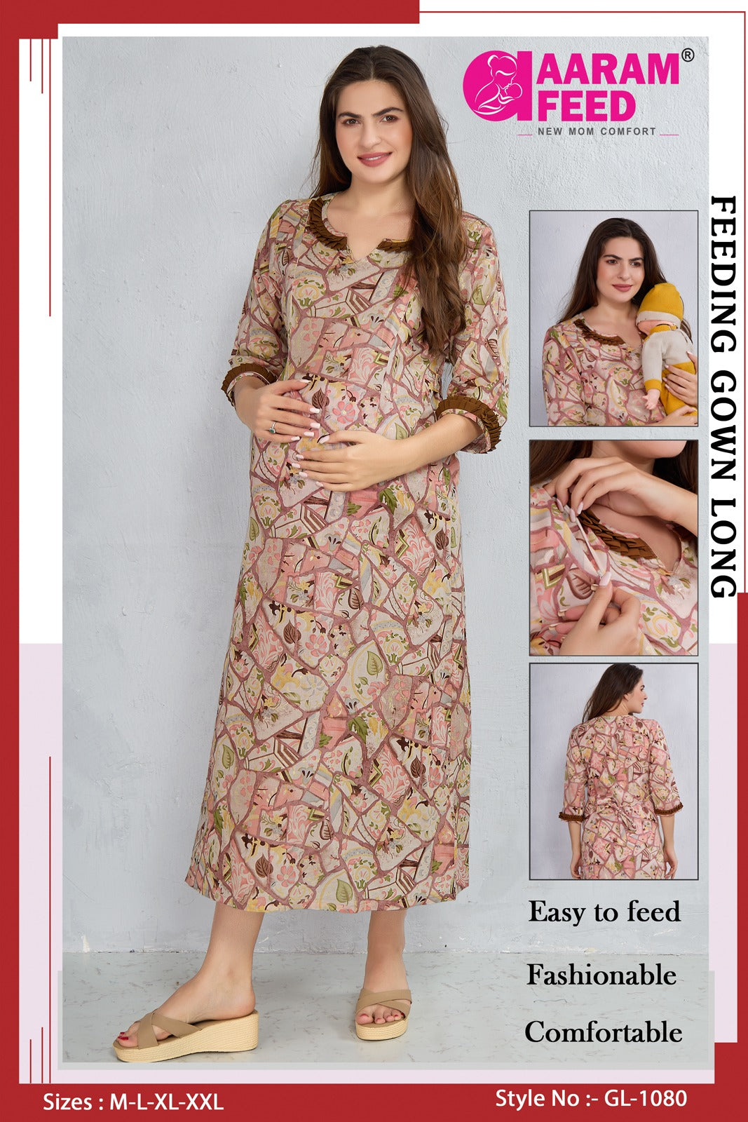 AaramFeed Feeding Gown Long GL-1080