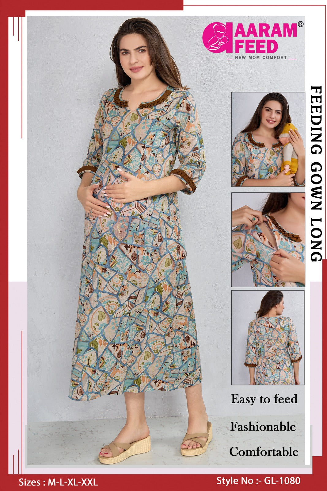 AaramFeed Feeding Gown Long GL-1080