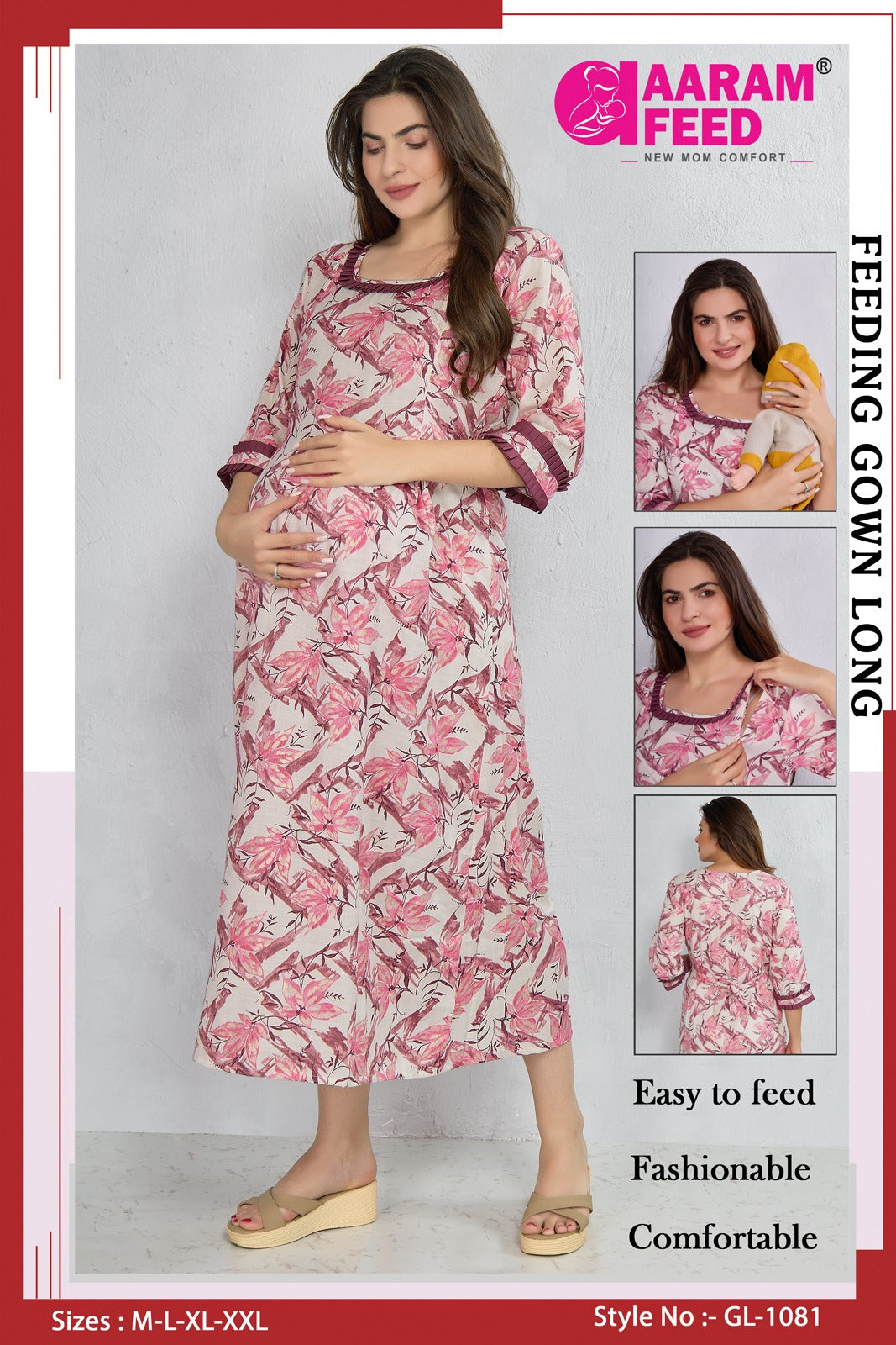 AaramFeed Feeding Gown Long GL-1081