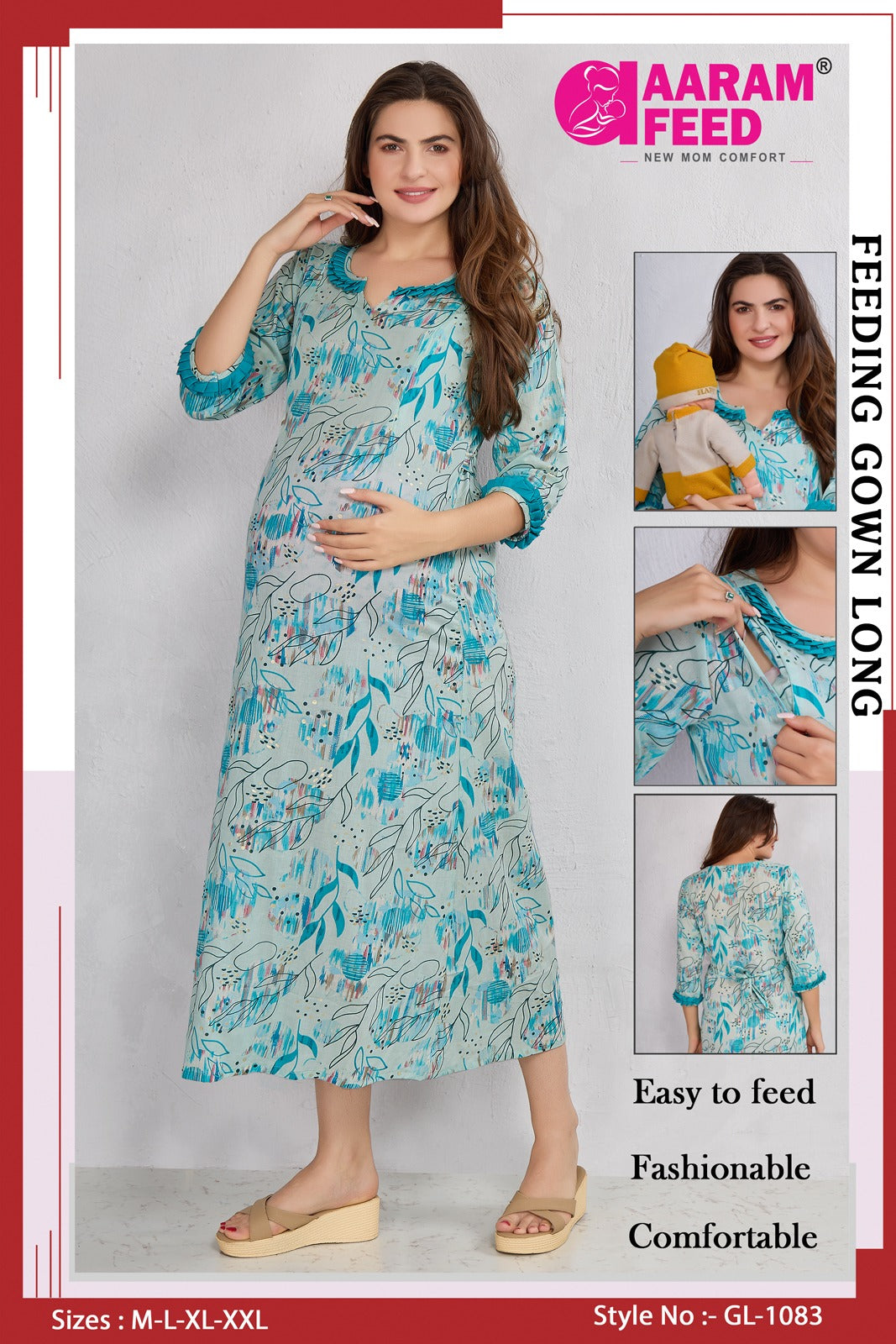 AaramFeed Feeding Gown Long GL-1083