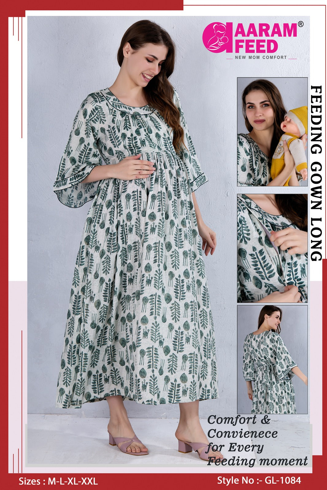 AaramFeed Feeding Gown Long GL-1084