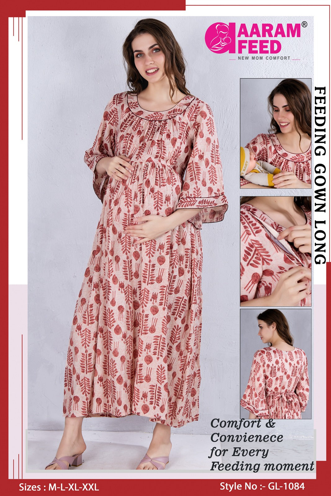 AaramFeed Feeding Gown Long GL-1084